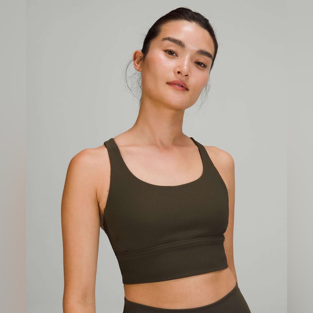 lululemon energy bra longline ribbed luxtreme *medium support size 12